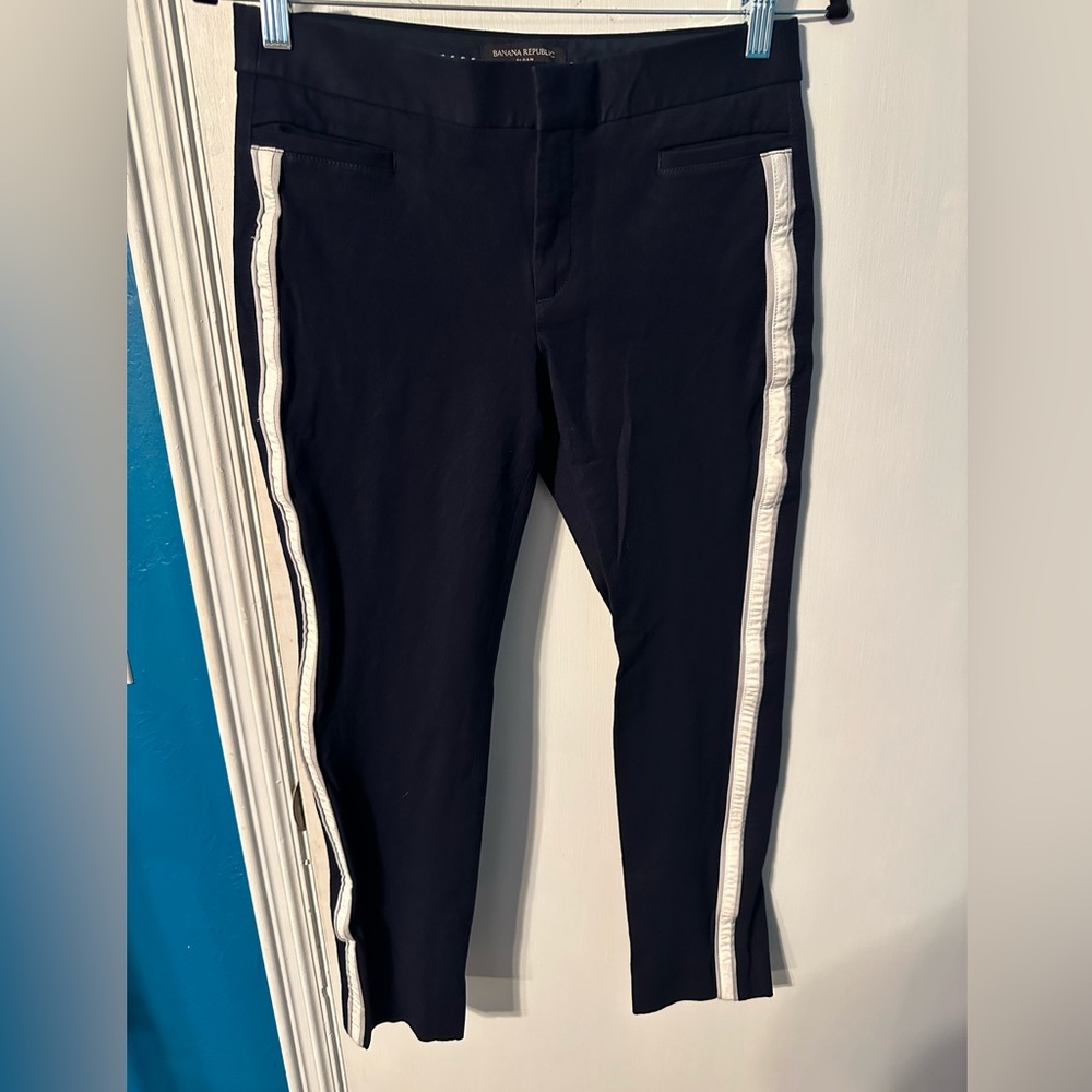 Banana Republic Navy with side stripe Sloan pants Size 4